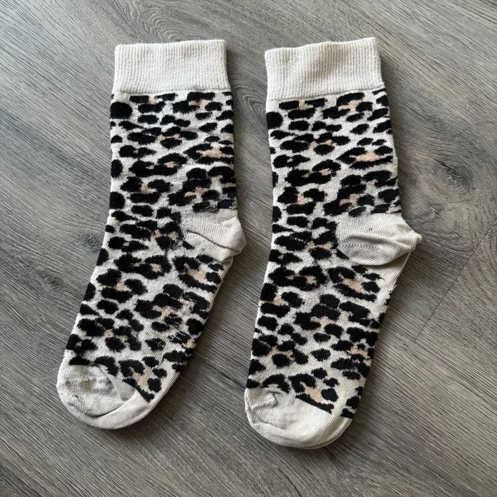 Happy Socks Leopard Print Calf Socks